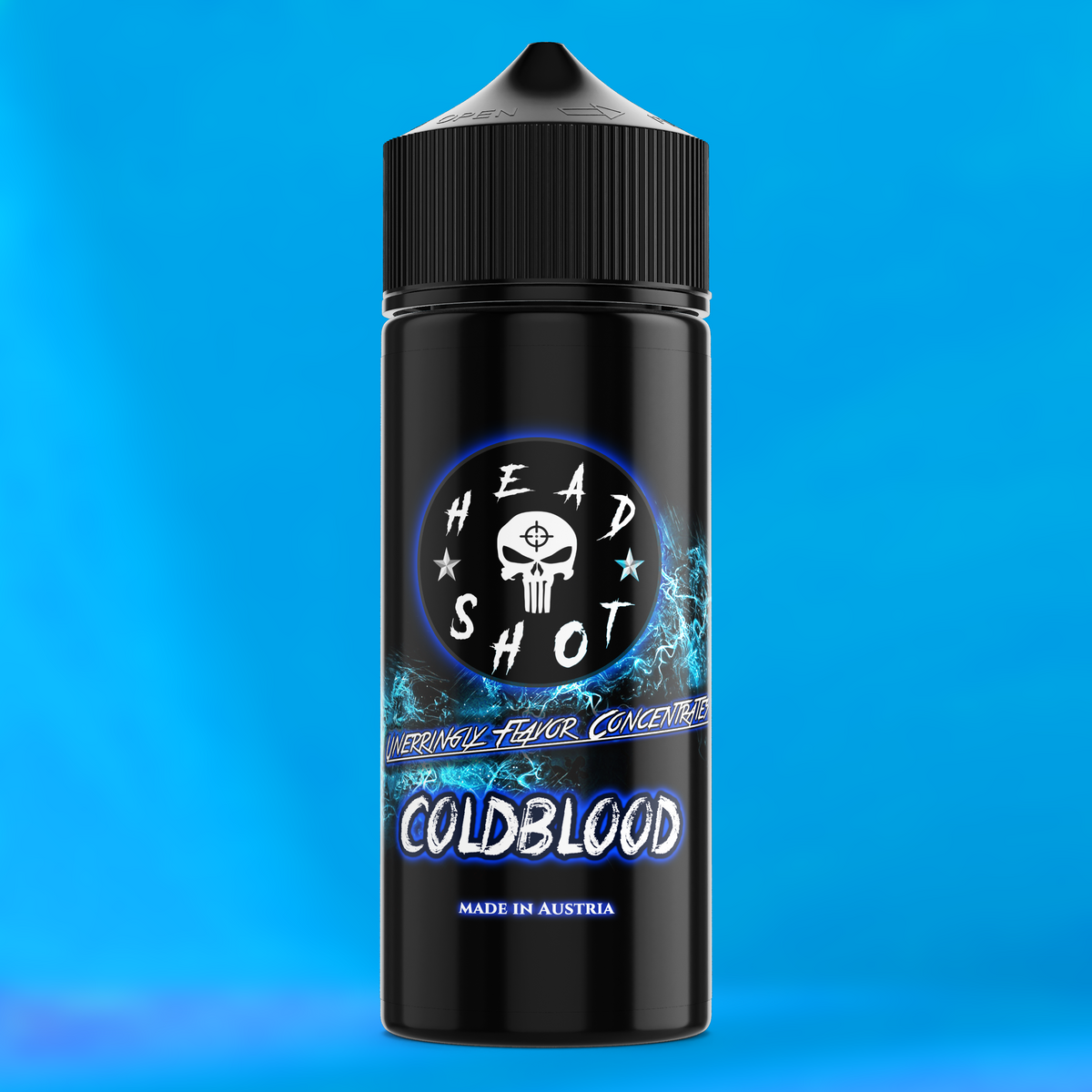 COLDBLOOD Aroma Flasche farbiger Hintergrund