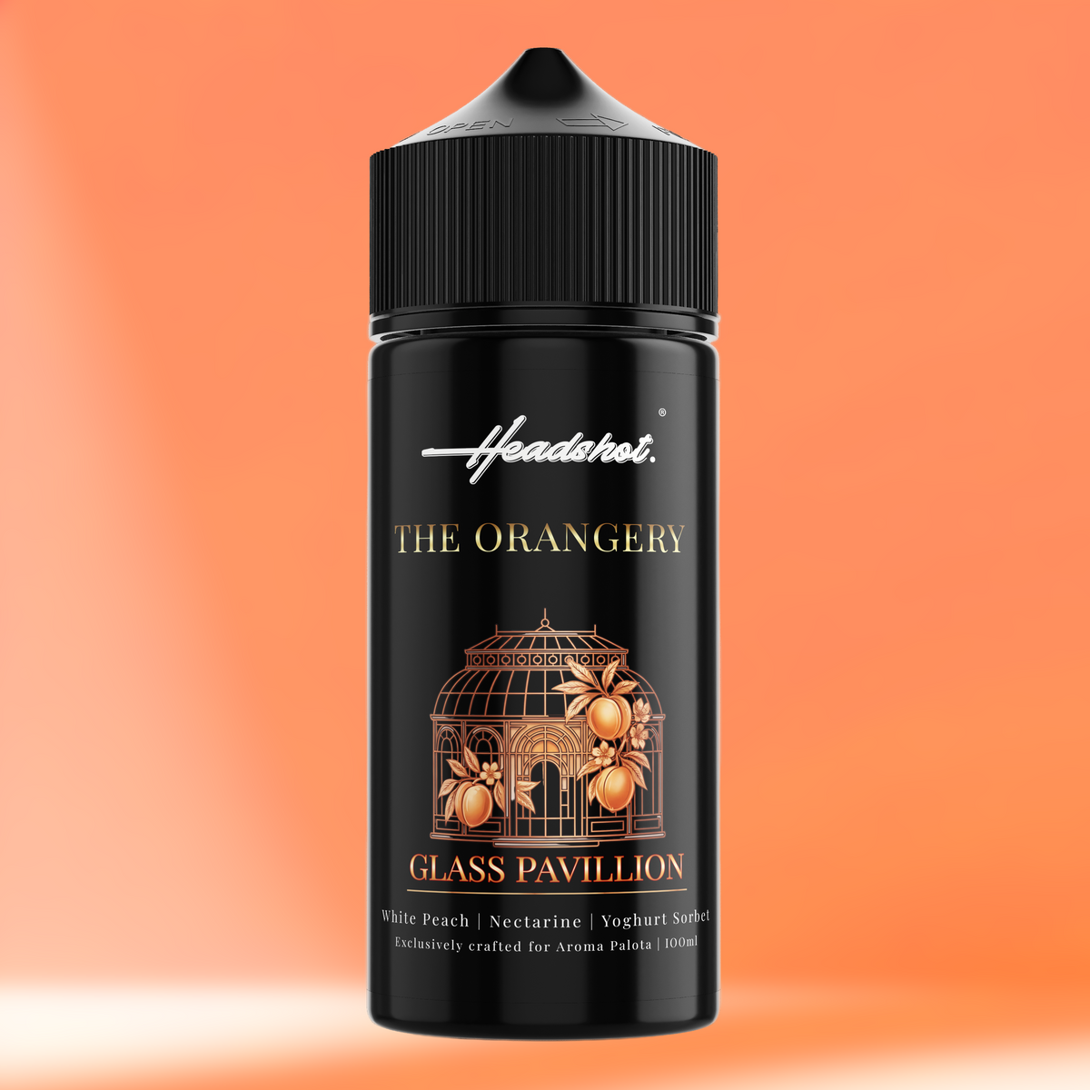 GLASS PAVILLION flavor (nectarine, peach, yogurt) by HEADSHOT, bottle, view 2