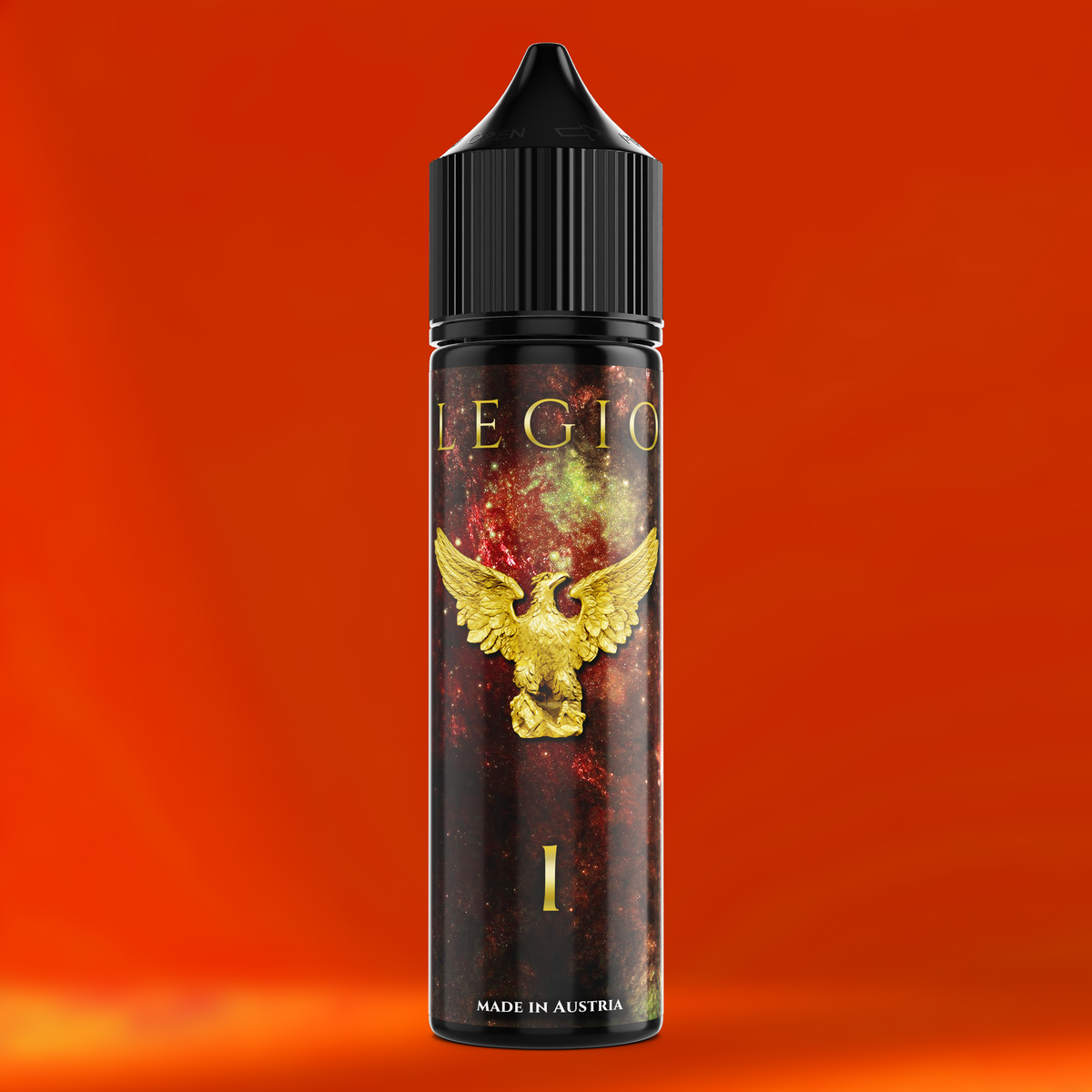 LEGIO I Aroma Flasche farbiger Hintergrund